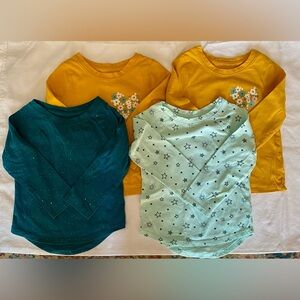 Bundle of 4 Cat & Jack Long Sleeved Tees - size 2T